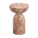Darcy Travertine Round Outdoor Concrete Top Occassional Table Set