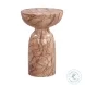 Darcy Travertine Round Outdoor Concrete Top Occassional Table Set