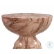 Darcy Travertine Round Outdoor Concrete Top Occassional Table Set
