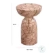 Darcy Travertine Round Outdoor Concrete Top Occassional Table Set