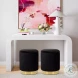 Zoe Black Velvet Storage Ottoman