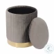 Zoe Grey Velvet Storage Ottoman