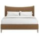 Edwin Suede King Upholstered Wing Shelter Bed