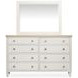 Echo Isles Sea Pearl and Driftwood 8 Drawer Dresser with Rectangular Mirror