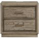 Sonoma Gray 2 Drawers Nightstand with USB Charging and Power Outlet
