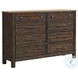 Transitions Two Toned Driftwood and Sable 8 Drawer Dresser