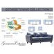 Traverse Ocean Blue Leather 58" Loveseat