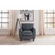 TerraTrek Ocean Blue Leather Upholstered Accent Chair