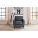 Traverse Ocean Blue Leather Upholstered Accent Chair