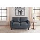 Traverse Ocean Blue Leather 58" Loveseat