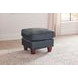 Traverse Ocean Blue Leather Upholstered Rectangular Ottoman