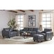 Traverse Ocean Blue Leather 82" Sofa
