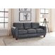 Traverse Ocean Blue Leather 82" Sofa
