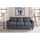 Traverse Ocean Blue Leather 82" Sofa