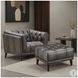 Trix Ash Gray Leather Upholstered Rectangular Ottoman