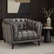 Trix Ash Gray Leather Upholstered Lounge Chair