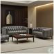 Trix Ash Gray Leather 84" Sofa
