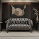 Trix Ash Gray Leather 64" Loveseat