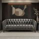 Trix Ash Gray Leather 84" Sofa