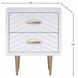 Trixie White and Gold 2 Drawer Nightstand