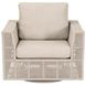 Tropez Beige Performance Fabric Outdoor Swivel Rocker Sofa Chair