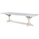 Tara Shaw Tuscan Aged White 120" Rectangular Marble Top Lucca Ii Dining Table