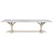 Tara Shaw Tuscan Aged White 120" Rectangular Marble Top Lucca Ii Dining Table