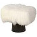 Tara Shaw White Upholstered Pompiduo Italian Mongolian Lamb Stool