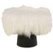 Tara Shaw White Upholstered Pompiduo Italian Mongolian Lamb Stool
