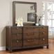 Milan Brown 6 Drawer Dresser and Mirror