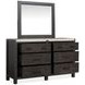 Foxrun Hollow Ravenwood Black and Elite Dove Upholstered Panel Bedroom Set