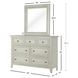 Raelynn Weathered White 7 Drawer Dresser with Rectangular Mirror