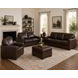 Aldercrest Brown Leather Upholstered Accent Chair with Nailhead Trim