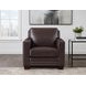 Aldercrest Brown Leather Upholstered Accent Chair with Nailhead Trim