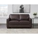 Aldercrest Brown Leather 60" Loveseat with Nailhead Trim