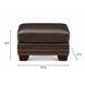 Aldercrest Brown Leather Upholstered Rectangular Ottoman with Nailhead Trim