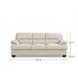 Calizor Vanilla Leather 88" Sofa