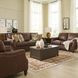 Camden Pecan Leather 87" Sofa with Nailhead Trim