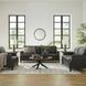 Camden Black Leather 87" Sofa with Nailhead Trim