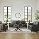 Camden Black Leather Upholstered Accent Chair with Nailhead Trim