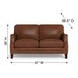 Camden Pecan Leather 61" Loveseat with Nailhead Trim