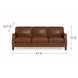 Camden Pecan Leather 87" Sofa with Nailhead Trim