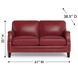 Camden Cranberry Leather 61" Loveseat with Nailhead Trim