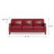 Camden Cranberry Leather 87" Sofa with Nailhead Trim