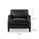Camden Black Leather Upholstered Accent Chair with Nailhead Trim