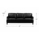 Camden Black Leather 87" Sofa with Nailhead Trim