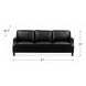 Camden Black Leather 87" Sofa with Nailhead Trim