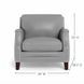 Camden Silver Leather Upholstered Accent Chair with Nailhead Trim