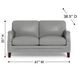 Camden Silver Leather 61" Loveseat with Nailhead Trim