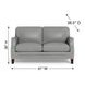 Camden Silver Leather 61" Loveseat with Nailhead Trim